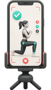 Generated 3D illustration for exercise form feedback.